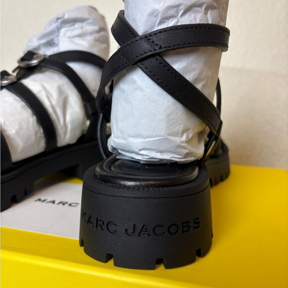 Marc Jacobs Black Strappy Buckle Sandals 37 - Picture 4 of 7